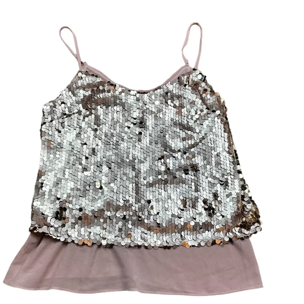 OTHREAD: NWT Sequin Spaghetti Strap Chiffon Blouse -Size Small